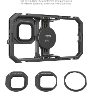 Kit rig profesional video SmallRig x Brandon Li 4596 pentru smartphone cu cage universal, mânere rotative, filtru VND și hub USB-C