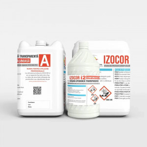 Rășină epoxidică transparentă IZOCOR I2 15 kg – pentru turnare, încapsulare și reparații la interior