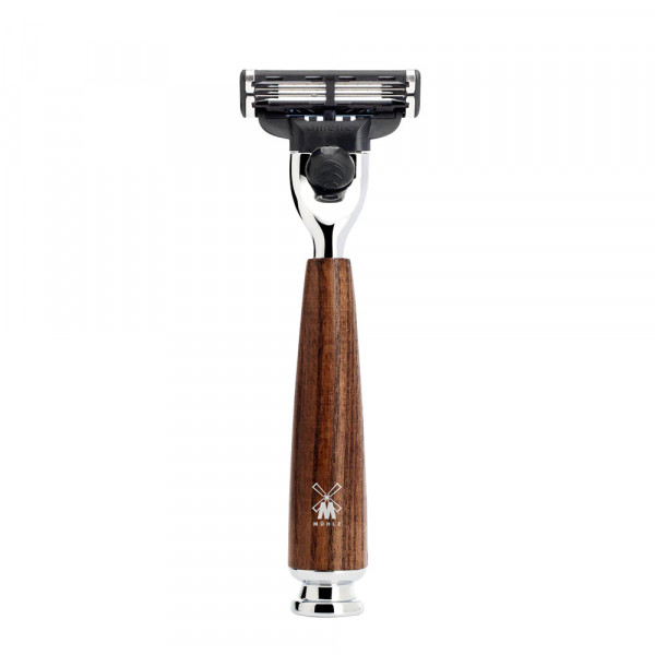 Aparat de ras compatibil Gillette Mach3 cu maner lemn frasin Rytmo Steamed Ash R220M3