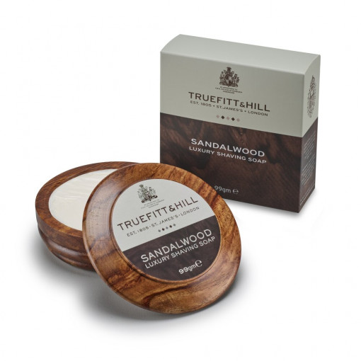 Săpun de ras de lux Truefitt & Hill Sandalwood Luxury Shaving Soap in Wooden Bowl 99g