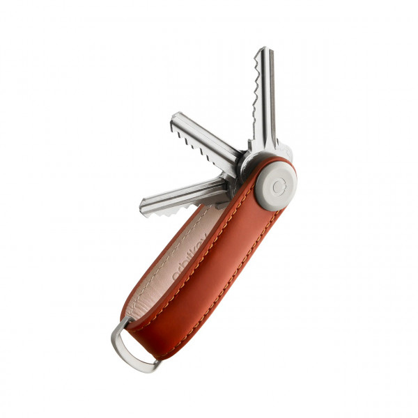 Organizator chei din piele Orbitkey 2.0 Leather Cognac & Tan Stitching