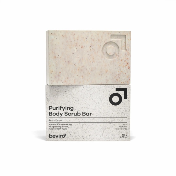 Sapun pentru corp Beviro Purifying Body Scrub Bar Zesty Vetiver 135g