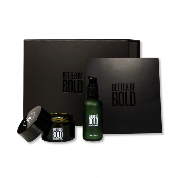 Set cadou ingrijire chelie Better Be Bold Gift box for bald people (Bald Cream + Best Face Scenario)