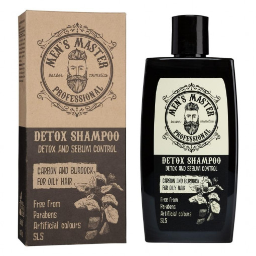 Sampon pentru par Men's Master Professional Detox Shampoo Active Carbon and Burdock 260ml