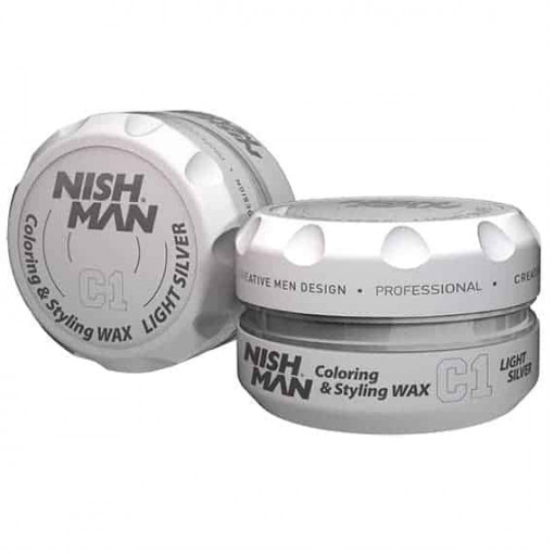 Ceară de păr colorată Nishman Coloring Wax C1 Light Silver 100 ml - Img 1