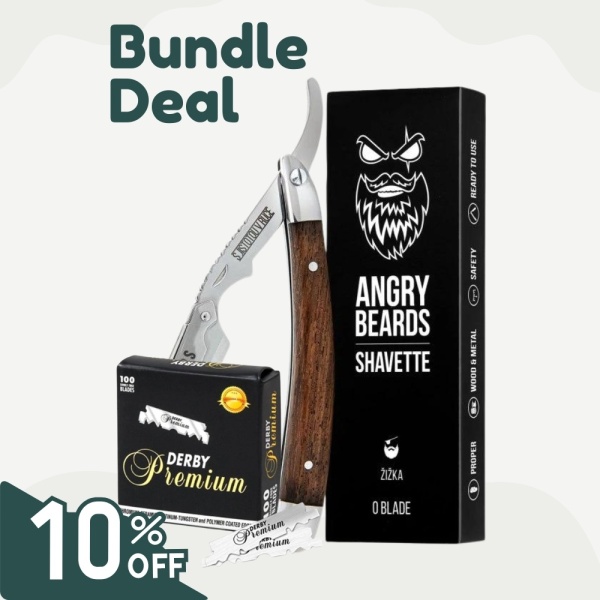 Combo Angry Beards Zizka Shaving Razor and Derby Premium Blades