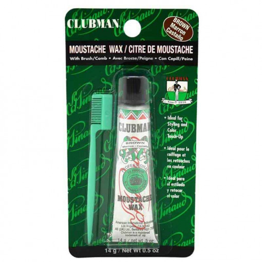Ceară de mustață maro Clubman Pinaud Moustache Wax - Brown 14g