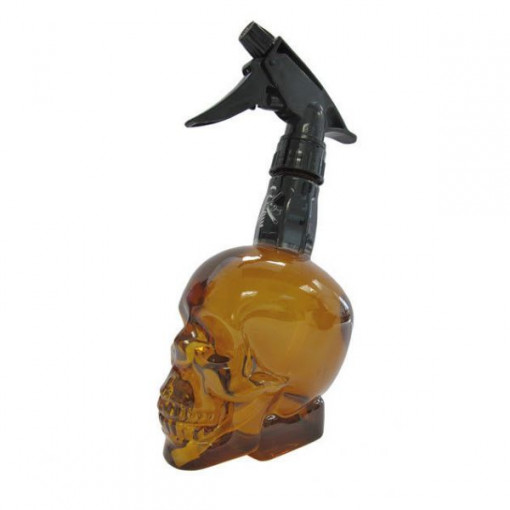 Pulverizator frizerie Skull Design Water Spray Bottle - Amber 600ml