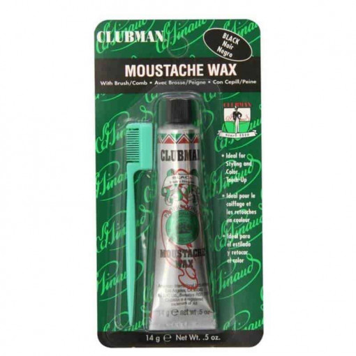 Ceară de mustață neagră Clubman Pinaud Moustache Wax - Black 14g