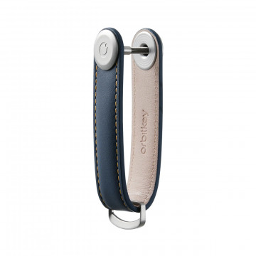 Organizator chei din piele Orbitkey 2.0 Leather Navy & Tan Stitching 
