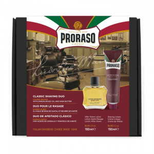 Set de barbierit Proraso Sandalwood & Shea Butter Duo Pack