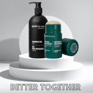 Zew for men black chaga Shower Gel with Natural Deodorant
