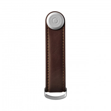 Organizator chei din piele Orbitkey 2.0 Leather Espresso & Brown Stitching 