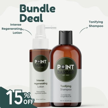 Point Barber Hair Care pack - Tonifying Shampoo and Intense Regenerating Lotion