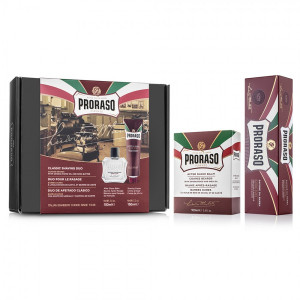 Set de barbierit Proraso Sandalwood & Shea Butter - crema de ras si balsam after shave