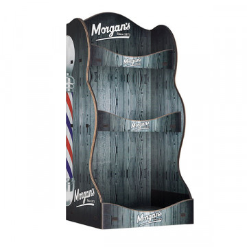 Stand prezentare produse Morgan's Pomade Wooden 3 Shelf Barber Counter Display