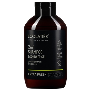 Ecolatier Power Extra Fresh 2 az 1-ben sampon és tusfürdő 400ml