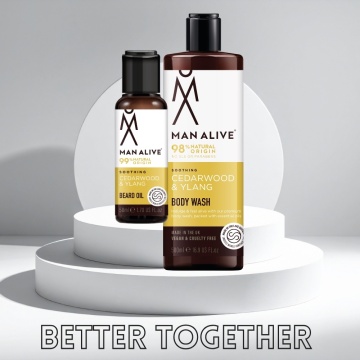 Gel de dus cu ulei de barba Man Alive Cedarwood & Ylang