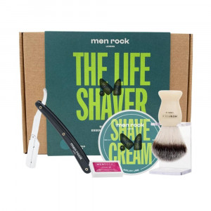 Men Rock Ultimate Classic Shaving Gift Set - Sicilian Lime borotválkozó ajándék készlet shavette-vel