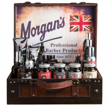 Cufar din lemn prezentare produse Morgan's Pomade