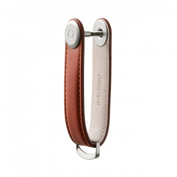 Orbitkey 2.0 Cognac Leather & Tan Stitching Key Organizer - Img 3