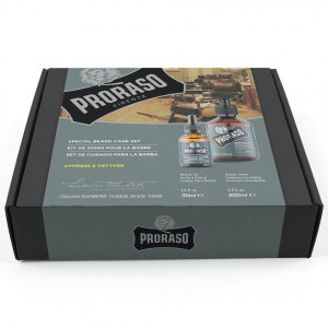 Set ingrijire barba Proraso Cypress and Vetiver - ulei si sampon pentru barba