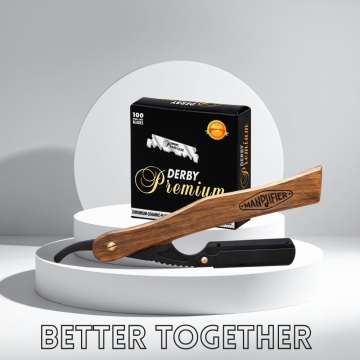Combo Brici Manplifier Tali Wood cu lame Derby Premium