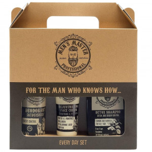 Set cadou Men's Master Professional For Everyday cu crema de fata, deodorant, sampon detox