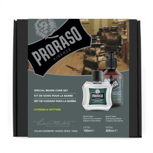 Set ingrijire barba Proraso Cypress and Vetiver - balsam si sampon pentru barba