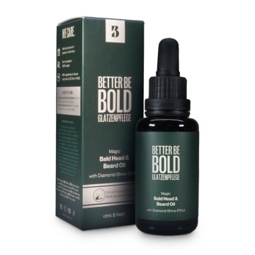 Better Be Bold Magic Bald Head and Beard Oil ápolóolaj kopasz fejre és szakállra, gyémántfény hatással 30 ml