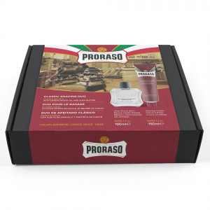 Set de barbierit Proraso Sandalwood & Shea Butter - crema de ras si balsam after shave