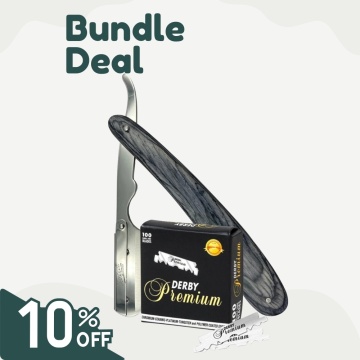 Combo Morgan's Cut Throat Razor and Derby Premium Blades