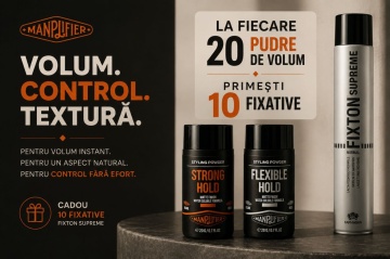 Pachet 20 x Pudra de volum Manplifier Styling Powder Flexible Hold 20g + 10 fixative cadou