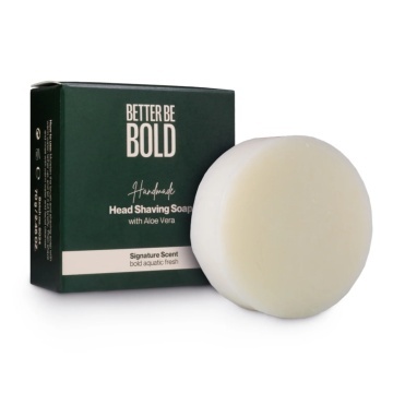 Better Be Bold Handmade bald head shaving soap with aloe vera 70g