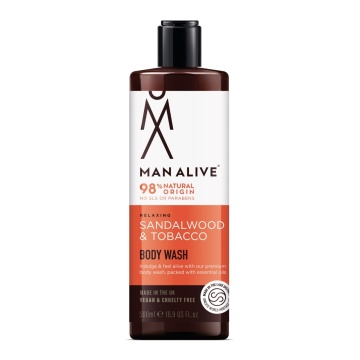 Man Alive szantálfa és dohány tusfürdő 500ml