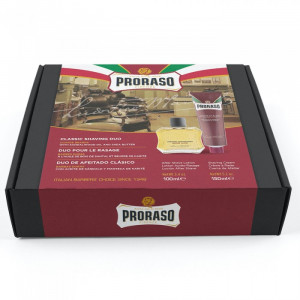 Set de barbierit Proraso Sandalwood & Shea Butter Duo Pack