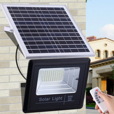 Proiector LED 60W SMD cu Panou Solar si Telecomanda