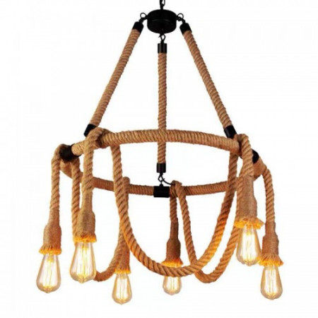 Lustra LED Rustica, 6 socluri E27, Lara