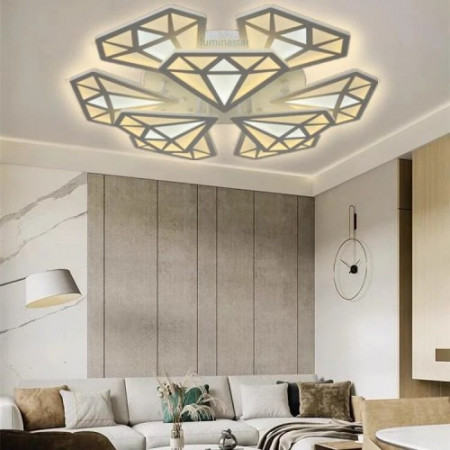 Lustra LED 306W cu telecomanda,WIFI si intensitate reglabila, Diamant