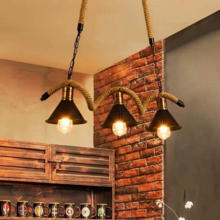 Lustra LED Vintage, stil Industrial, 3xE27