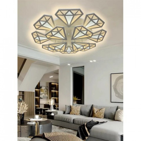 Lustra LED 408W cu telecomanda,WIFI si intensitate reglabila, Diamant
