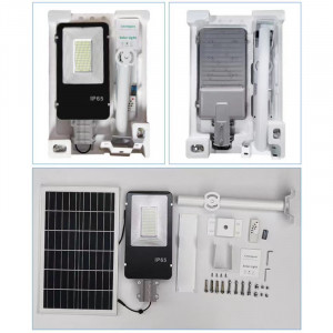 Lampa LED 200W Iluminat Stradal Solara cu telecomanda, senzor crepuscular si suport metalic