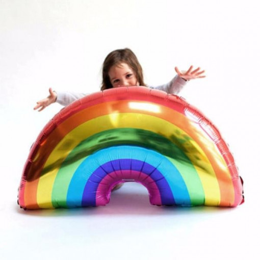 Balon folie rainbow, forma curcubeu 95x61 cm, multicolor