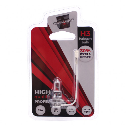 Bec halogen H3 55W, +30% intensitate - CARGUARD