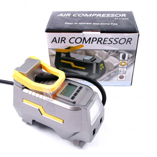 Compresor aer PREMIUM cu manometru digital 12V. COD: 8666