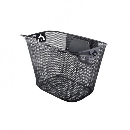 Cos bicicleta universal, montare fata, maner, 33x25x23 cm, metal, negru