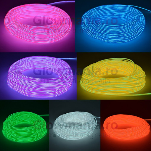Fir electroluminescent neon flexibil el wire 5 mm culoare rosu