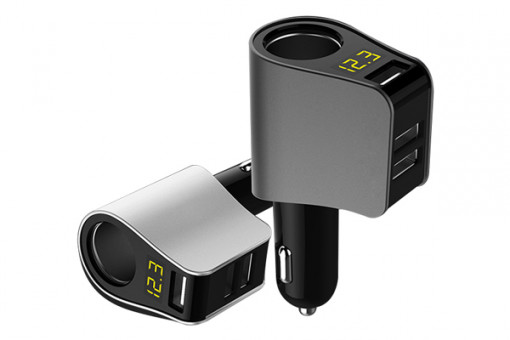 INCARCATOR AUTO 3XUSB 3.1A CU AFISAJ TENSIUNE/PUTERE LED SI FISA BRICHETA AUTO