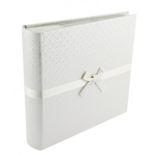 Album foto unique leather 13x18, 200 poze, spatiu notite, panglica satinata culoare alb