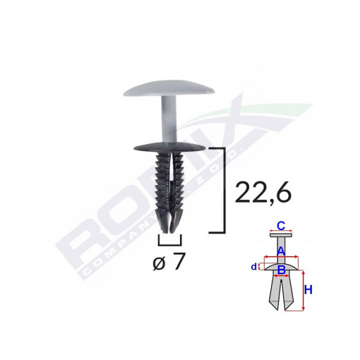 CLIPS FIXARE PENTRU FORD - NEGRU SET 10 BUC